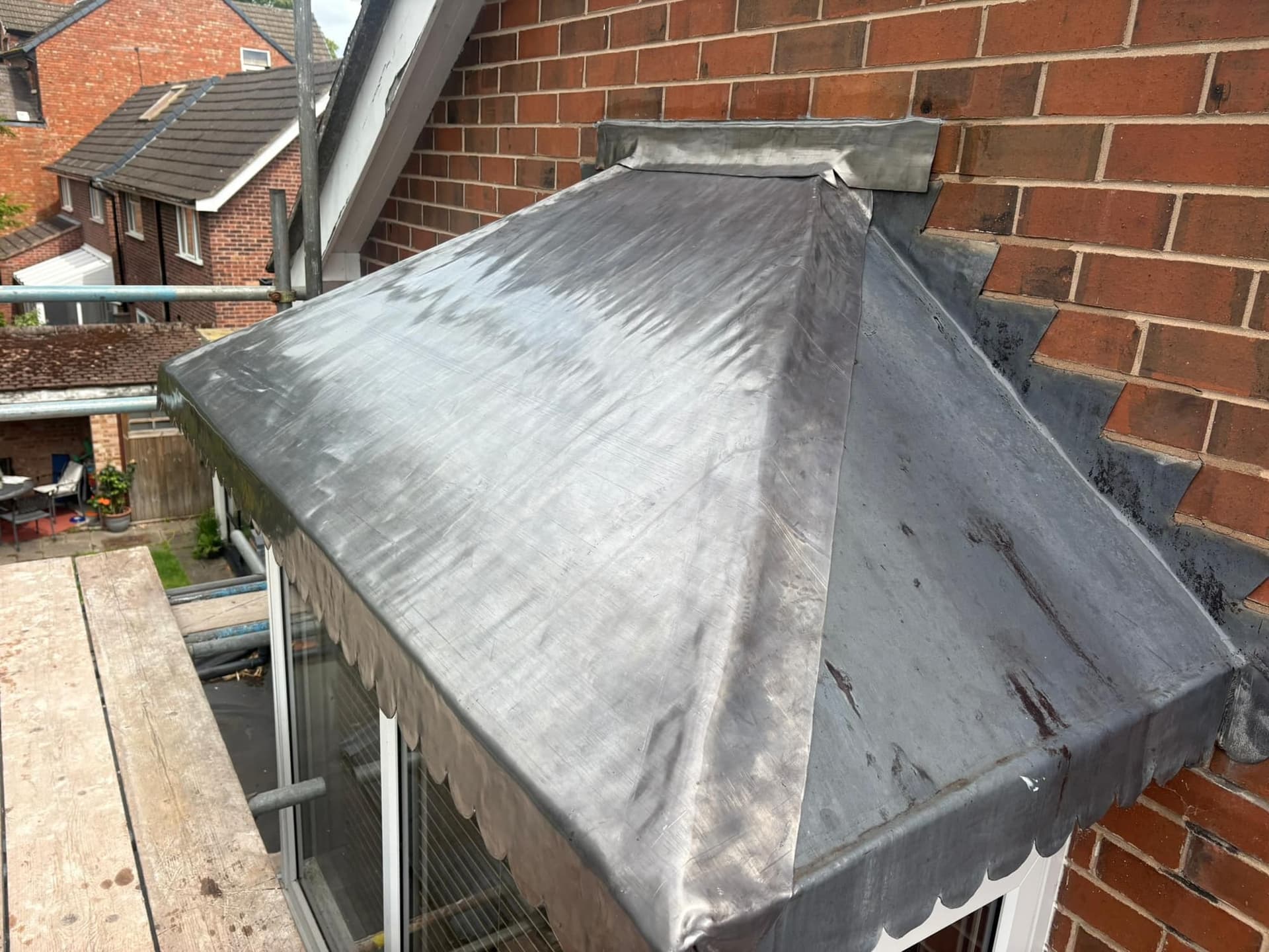Lead-covered bay roof