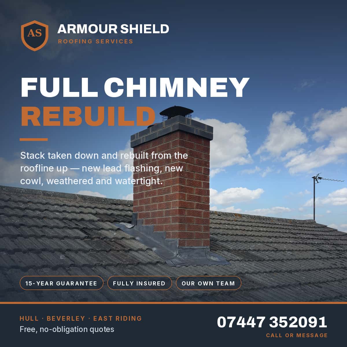 Recent lead work and flashing by Armour Shield Roofing Services in Hull